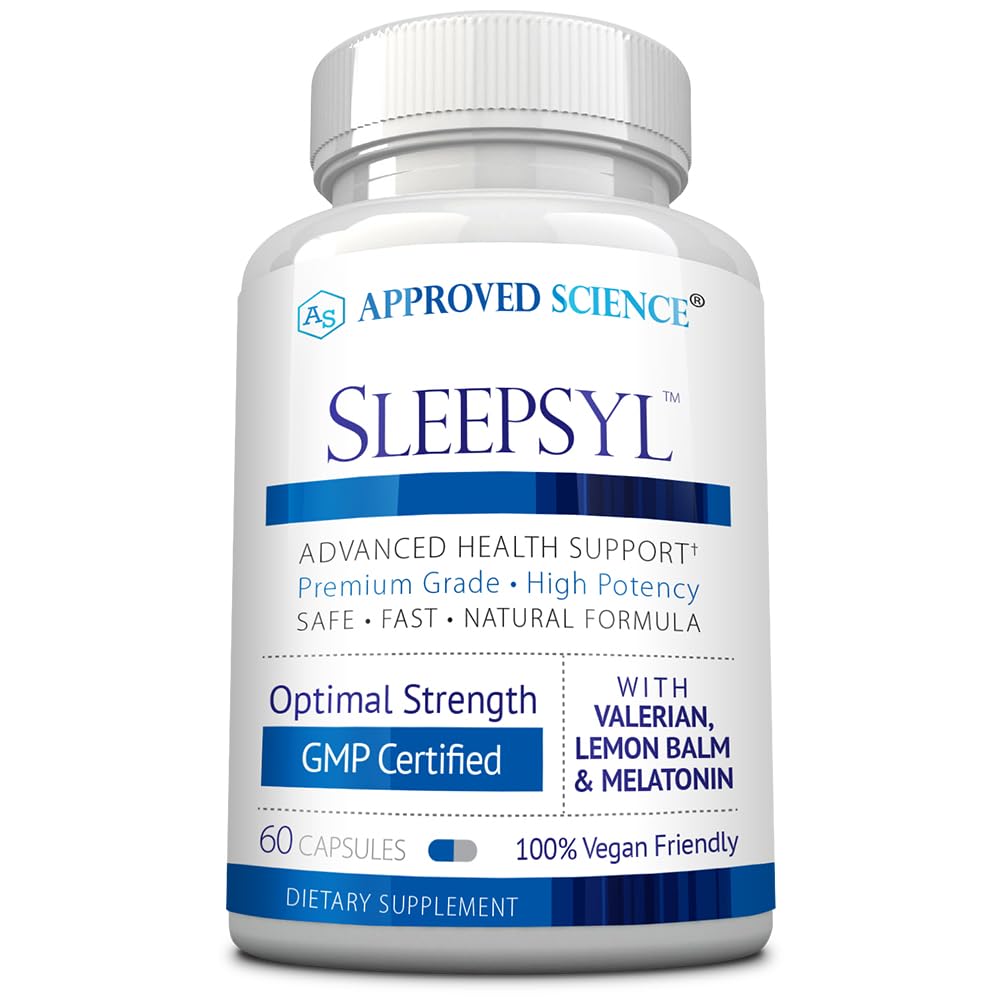Goedgekeurde Science Sleepsyl - Slaapsupplement - Valeriaanwortel, citroenbalsem, melatonine, kamille, L-Ornithine - Vegan, 60 capsules