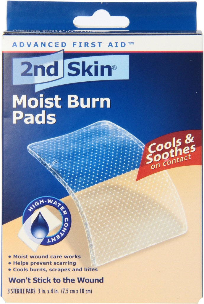 Spenco 2nd Skin Moist Burn Pads, Large (3 x 4 Inch), 3-Count
