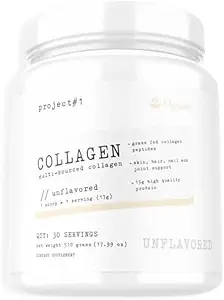 Projet #1 Nutrition poudre de collagène multi-sources de collagènes herbe-Fed Peptides pour la peau, les cheveux, les ongles et les articulations de collagènes hydrolysés et de protéines 15g par portion - Crème irlandaise - Collagène pour les femmes et les hommes