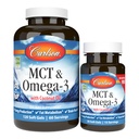 Carlson - MCT & Omega-3, Coconut Oil, Caprylic & Capric Acids, EPA & DHA, Energy Production, Fat Metabolisme & Brain Health, 120+30 Softgels