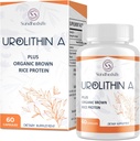 Urolithine A Supplement 1500MG Plus Bruine Rijst Proteïne, voor Oefenprestaties en Mitochondriale Ondersteuning, Glutenvrij, 60 Capsules
