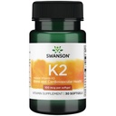 Swanson Vitamine K2 (Menachinon-7) - Vitaminesupplement ter ondersteuning van cardiovasculaire en botgezondheid - Gemaakt van Japanse Natto om calcium te reguleren - (30 Softgels, 100 mcg Elk)