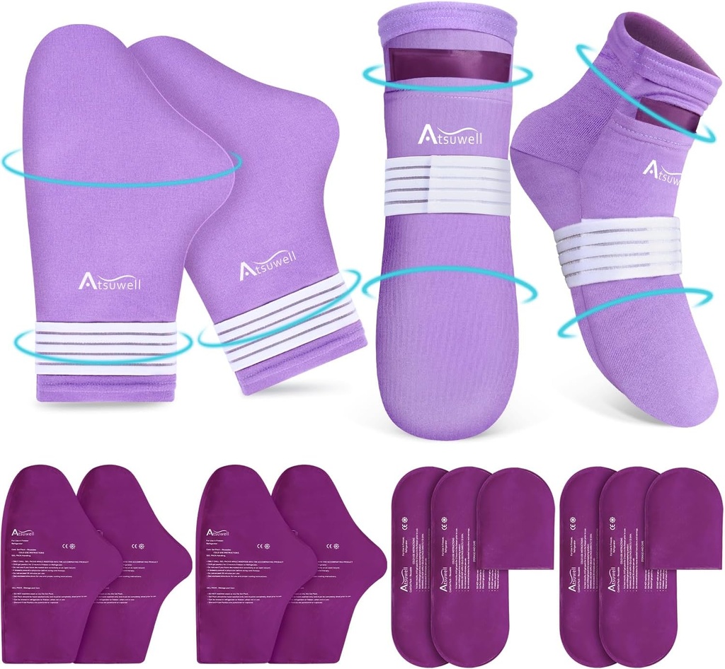 La chimiothérapie Atsuwell doit avoir pour les femmes et les hommes, les gants de chimio et les chaussettes pour la neuropathie, les chaussettes de thérapie froide et les gants froids des articles de confort pour le malaise des mains et des pieds, Chemo Care Package Gift, S/M