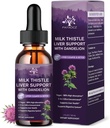 (1 Pack) Milk Thistle Extract Drops Silymarin 1000mg, Levergezondheidsondersteuning Vloeistof met Dandelion Root & Artichoke, Reiniging en Detox & Reparatie Lever Herbal Supplement, Vegan, Non-GMO, 1 Fl Oz