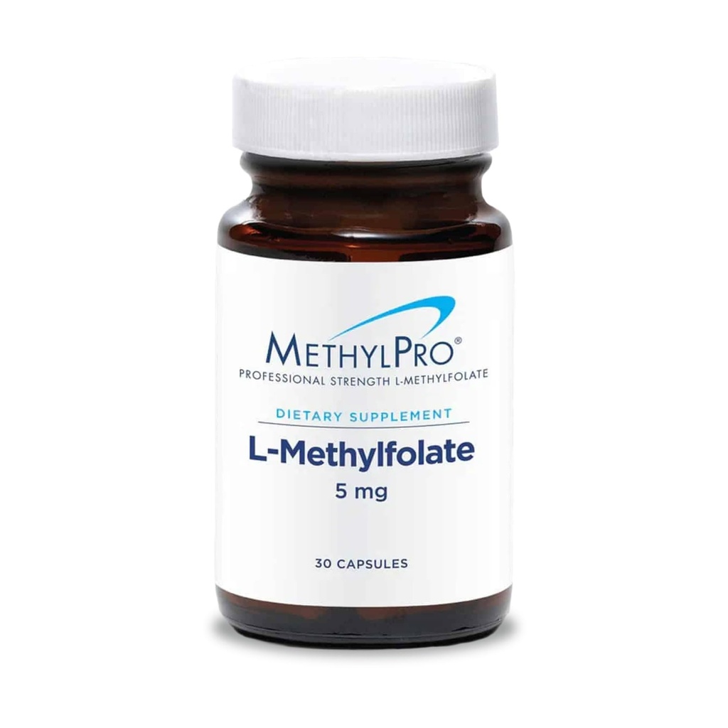 MethylPro L-methylfolaat 5 mg - Ondersteunt een gezonde mindset - Actieve folaat voor methyleringsondersteuning en biochemische reacties - Hoog Biobeschikbaarheid - Flexibele dosering - 30 porties - 30 capsules