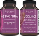 Reserveage Beauty, Resveratrol 250 mg, Antioxidant Supplement voor hart- en cellular Health 30 Caps & Ubichinol CoQ10 Stat - Ondersteuning voor hart- en vaatstelsel, energieniveaus en cellular Health - 30