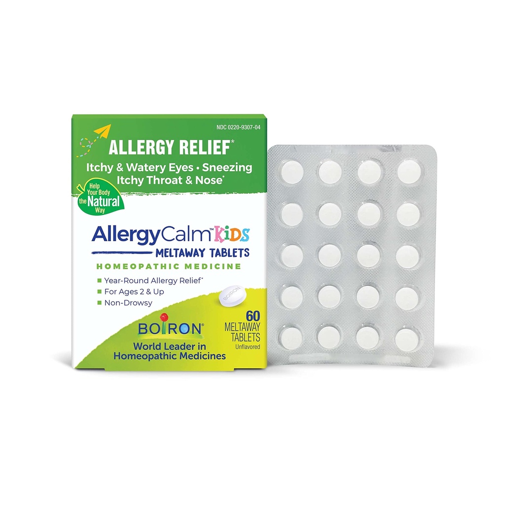 Boiron AllergieCalm Kids Tablets voor verlichting van Allergie en Hay koorts Symptomen van niezen, Runny Neus, en Itchy Eyes of Throat - 60 Tel.