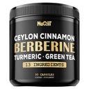 Berberine Supplement. Toegevoegd Kurkuma Curcumin, Groene Thee en meer - Ondersteuning Hartgezondheid, Lichaamsbeheer en immuunsysteem - 90 capsules voor 3 maanden levering