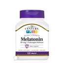 21e eeuw Melatonine 10mg Extra sterkte tabletten, (120 telling), Langdurige afgifte Slaaphulp voor volwassenen, bevordert ontspanning en rust, niet-habit vorming, Glutenvrije, niet-GMO