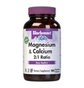 Bluebonnet Nutrition Magnésium & Calcium 2:1 Ratio, Bone Health*, Non-OGM, Vegan, Casher Certifié, Sans gluten, Sans soja, Sans lait, 180 Capsules végétales, 60 portions