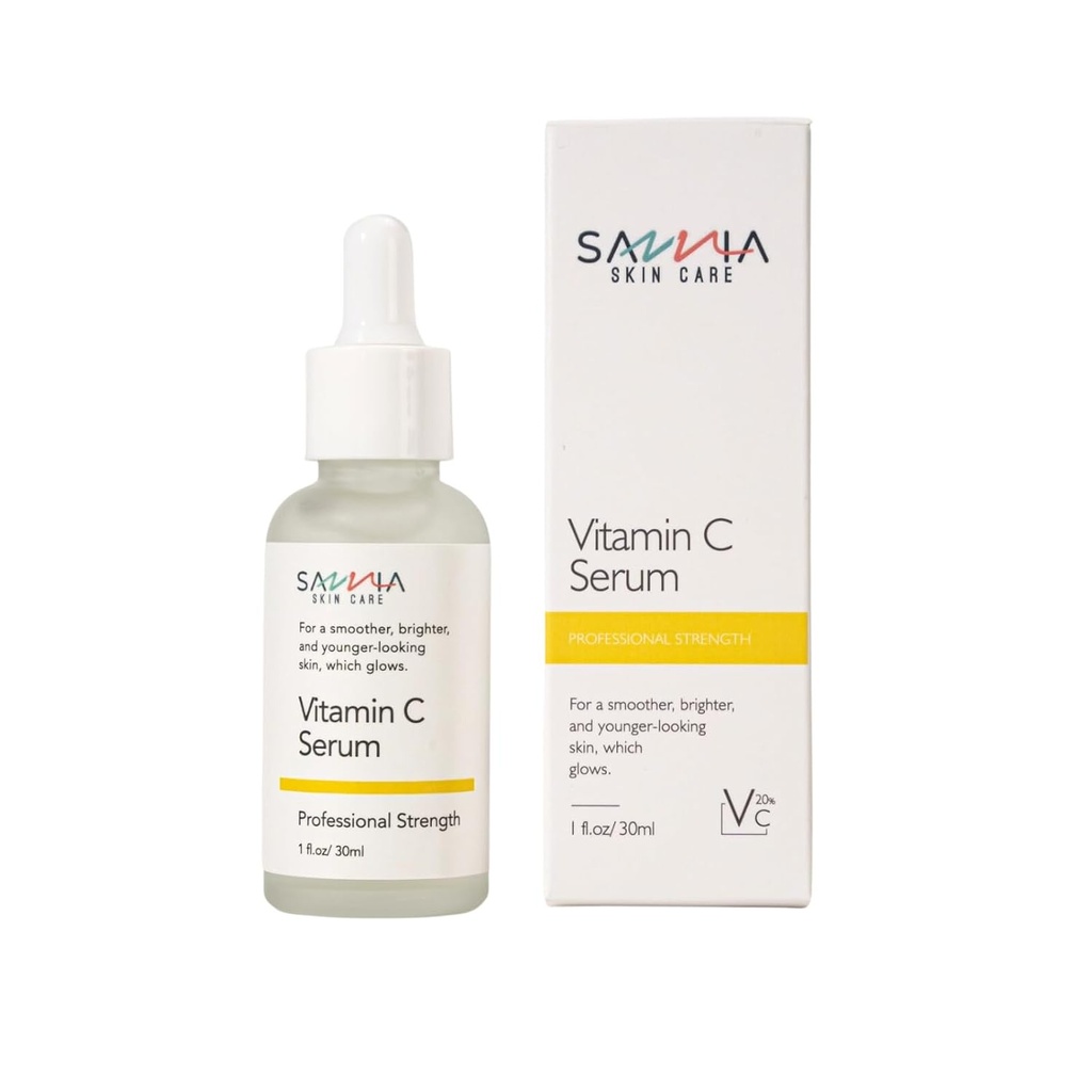 Vitamine C Serum voor gezicht, voor een gladdere, Helderder en Jonger uitziende huid, die gloeit, Hydrateert en event uit huidtoon, 1 fl.oz/30ml