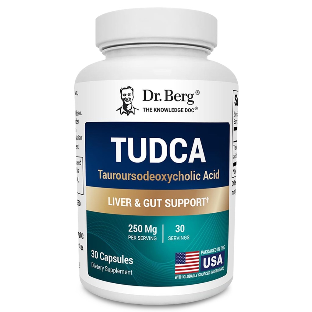 Dr. Berg TUDCA Supplement (Taurouroso deoxycholzuur) - Krachtige formule voor levergezondheid, galblaasondersteuning en spijsverteringsgezondheid* - 30 capsules
