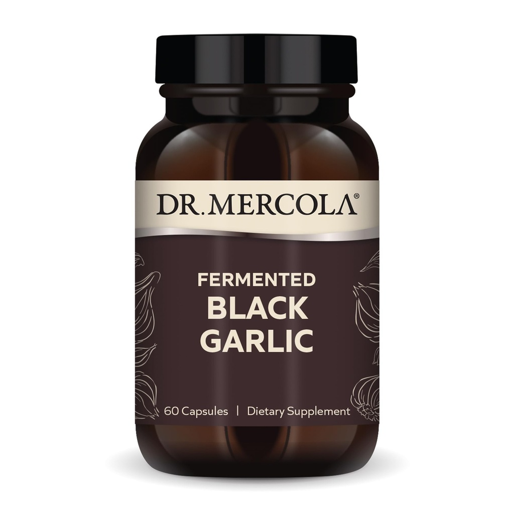 Dr. Mercola Gefermenteerde zwarte Knoflook - Antioxidant supplement - voor Immune, Cellular en Heart Health Support - Inclusief S-Allyl-Cysteine - Non-GMO, Glutenvrije en sojavrije - 60 capsules (30 porties)