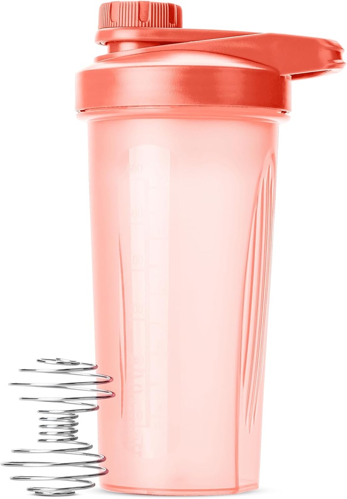 M. Pen- Shaker Bouteille pour mélanges de protéines, rose de corail de 28 oz avec bouchon de twist et boule de fouet, tasse de mélangeur pour Shakes