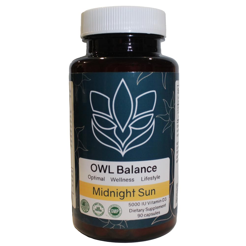 Midnight Sun D3, un supplément Vitamine D3 Premium conçu pour soutenir votre santé globale et bien-être.