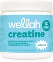 La créatine de Wellah pour les femmes (50 portions non aromatisées) - Monohydrate de créatine avec extrait de dandelion et canneberge