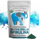 Chlorella Spirulina Poudre Organique de Super Greens Poudre et Mélange de Smoothie Riche en Chlorophylle pour le soutien immunitaire et l'énergie