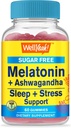 WellYeah Melatonine (2mg) met Ashwagandha (850mg) Suikervrije Gummies - Slaap & Stress Aid Supplement - met kamille, Citroen Balm, Lavendel, en Valeriaan - Natuurlijke Sourced Flavor - 60 Tel.