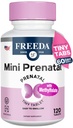 FREEDA Mini Prenatale Vitamine - Kosher Prenatalen - Tiny Eenvoudig doorslikken Tabletten - Prenatale Vitaminen met ijzer, prenatale Foliumzuur/folaat, Vitamine D - Prenatal Multivitamine voor zwangere vrouwen (120)