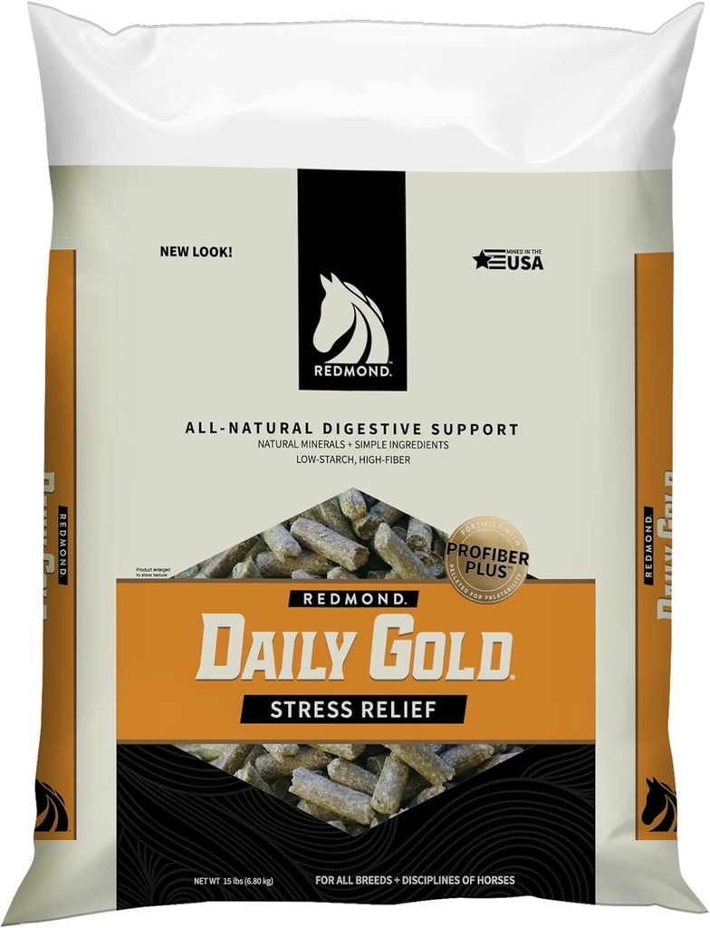 REDMOND Pellets d'or quotidiens anti-stress, argile de guérison naturelle pour les Ulcères gastriques des chevaux (15 LB)