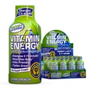 Vitamine Energy Focus+ Extra Strength Energy Shot Blue Raspberry 12 Pack, 260mg Caféine naturelle, B-Vitamines, CoQ10, Acides aminés, Focus, Productivité et Clarté, Zéro sucre, Sans gluten, 1,93 fl oz