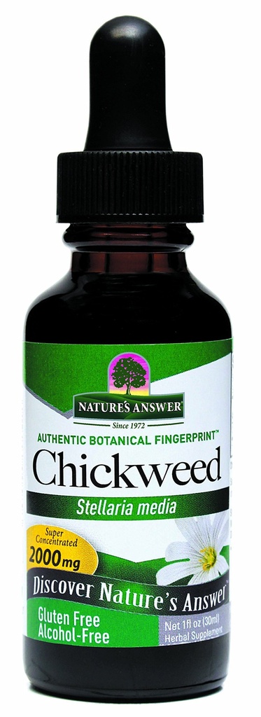 Antwoord van de natuur Alcoholvrije Chickweed Stelleria Media 2000mg 1oz Extract 
