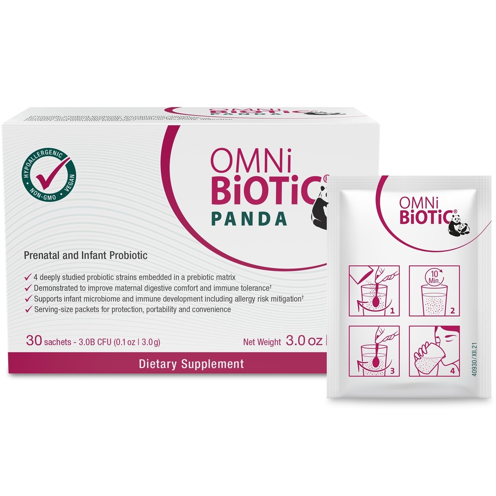 OMNi BiOTiC Panda - Probiotica voor mama en baby - Prenatale en zuigelingenprobiotische ondersteuning Gut Health & Immuun System Support Vegan and Hypoallergeen - Non-GMO (1 Pack)