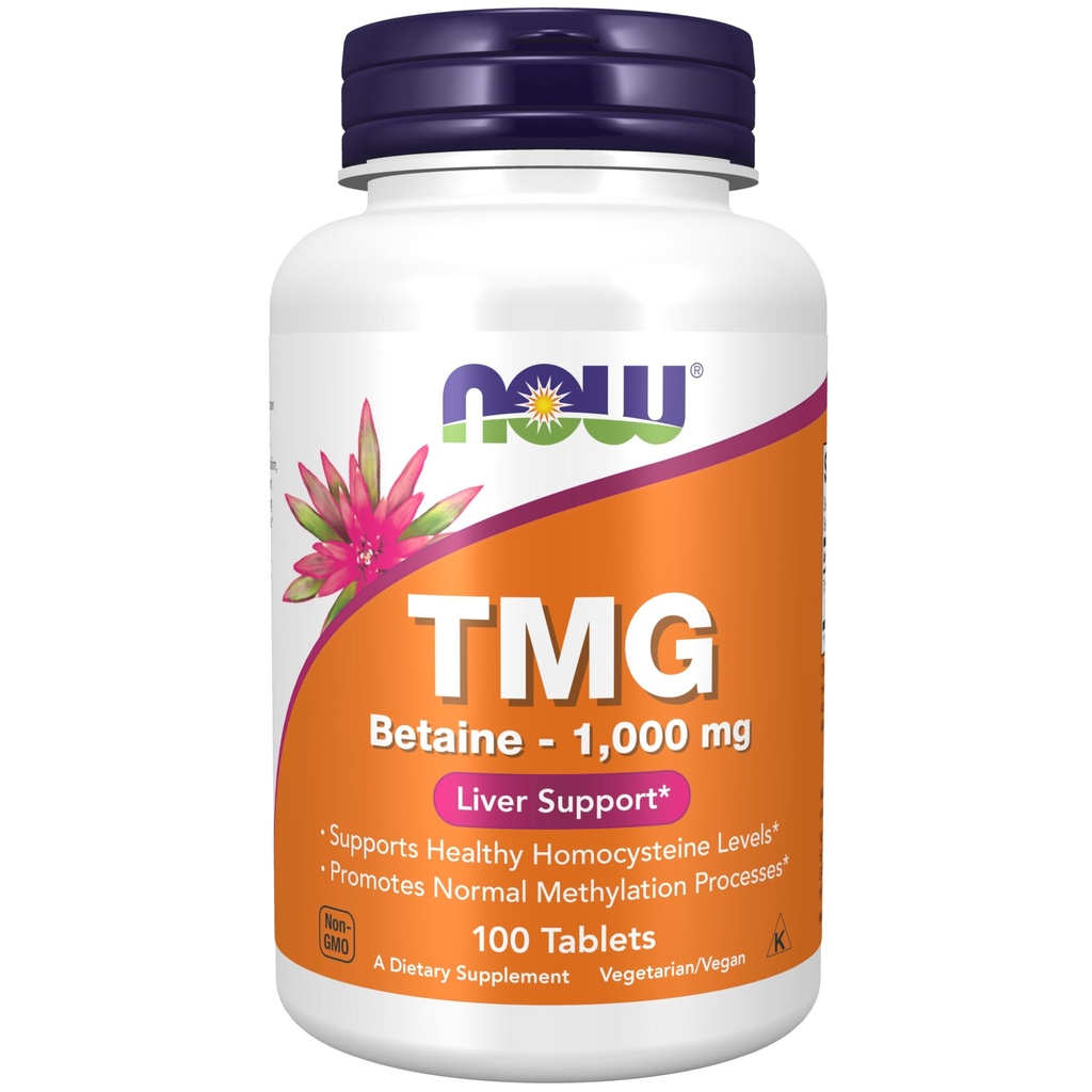 NU Voedingssupplementen, TMG Betaine (trimethylglycine) 1000 mg, leverondersteuning*, 100 tabletten