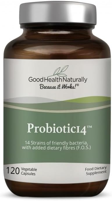Probiotiques 14 - Supplément digestif, Nettoyez Gut de 120 capsules - Bonne santé naturellement