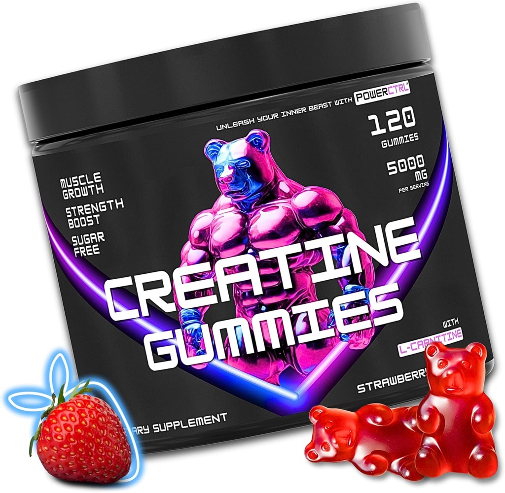 Gommies créatine avec L-Carnitine pour les hommes et les femmes - 5g Créatine Monohydrate par servage