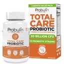 Probuline Total Care Probiotics Supplement, Gut quotidien, Digestive et Immune Health Probiotics Capsules pour hommes et femmes, 20 Million CFU, Vegan, 60 Bouteilles de comptage