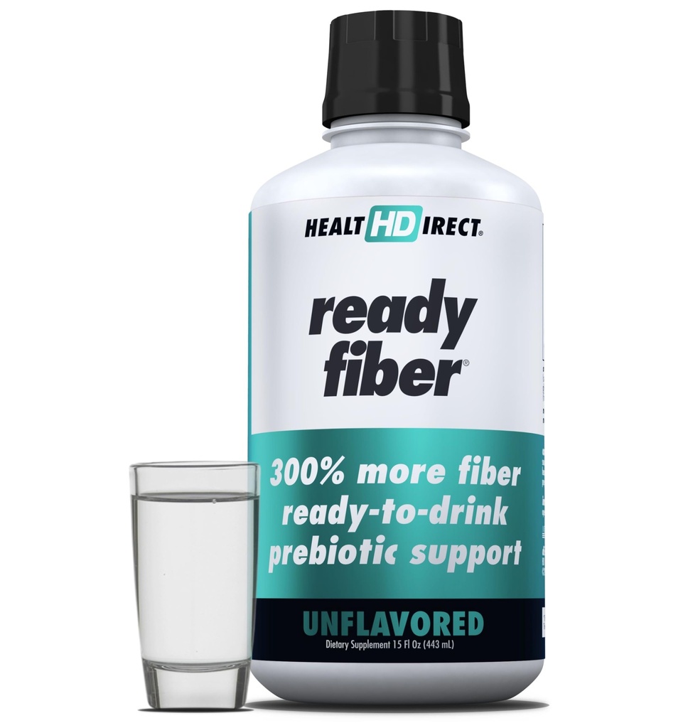 GEZONDHEID DIRECT - Ready Fiber - Prebiotic Liquid Fiber Supplement voor vrouwen, mannen en kinderen - 15 Fl Oz - 15-30 Serves, Unflavored - Makkelijker dan Gummies, poeders en pillen