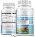 Milk Thistle Supplement Capsules, Liver Health Formula, met Dandelion Root, 10:1 Extract, voor lever Detox Reiniging Ondersteuning, Digestief & Immune System, 120 Veggie Caps