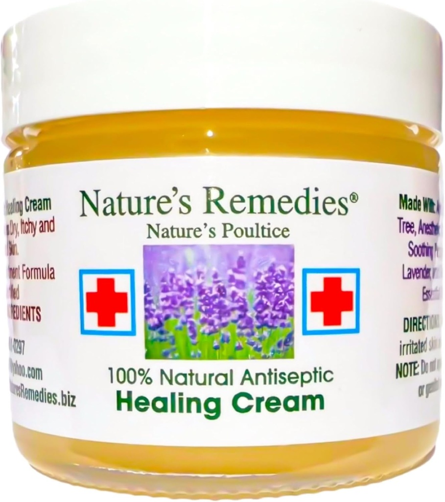 « Crème antiseptique 100% naturelle » Guérir et adoucir la peau infectée, les plaies de lit, les plaies de pression, les plaies, les Ulcères douloureux, les démangeaisons, les éclats, les crachats, les brûlures, l'ivraie poison, l'eczéma, le psoriasis 2 once