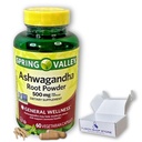 Ashwagandha- 500 mg wortelpoeder, 60 capsules (verpakking van 1)