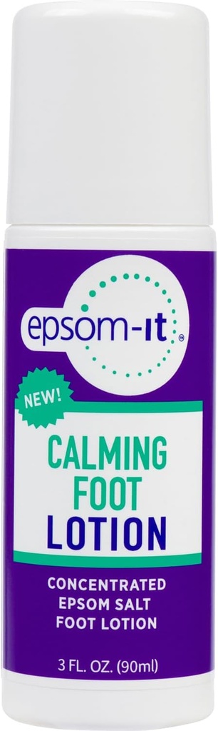 EPSOM-IT Lotion calmante des pieds - Rouler sur la lotion de sulfate de magnésium pour les pieds fatigués et les chevilles, sel d'épsom topique avec l'urée, assouplir la peau et les talons cassés, fournir confort pour les jambes et les pieds 3.0 oz