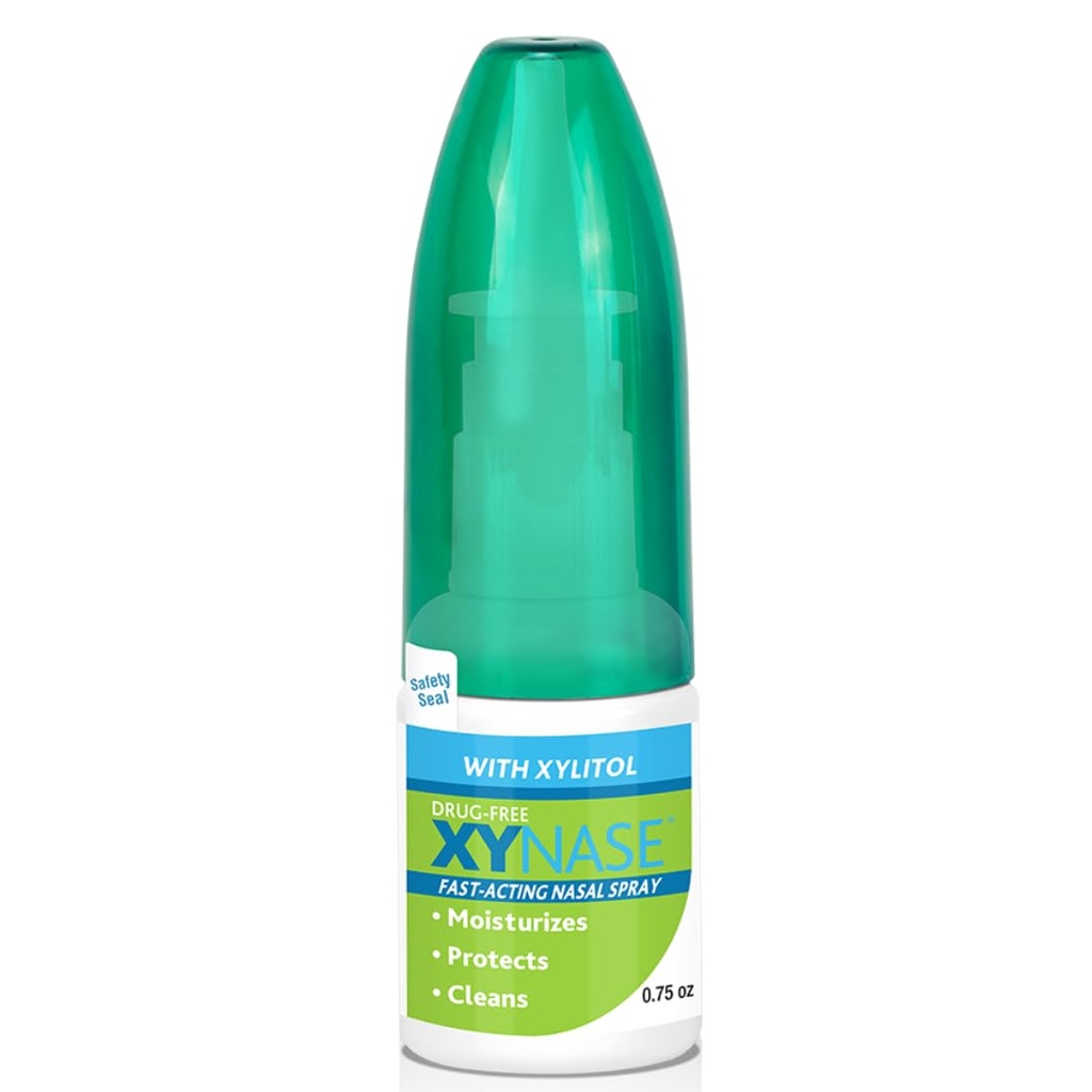 Vaporisateur nasal saline naturel Xynase® avec Xylitol (0,75 fl oz) - Soulagement doux pour la congestion, les allergies et la pression sinusale, sans danger pour tous les âges