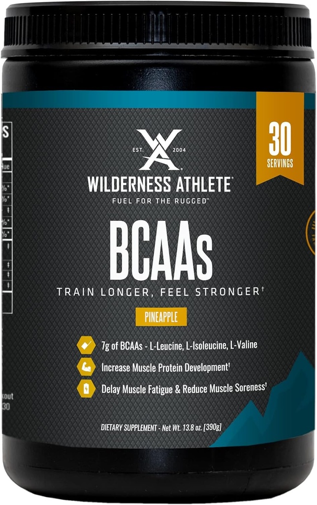 Wilderness Atlete - BCAA's - Branched Chain Amino Acids Powder - Essential Amino Acids Supplement for Men & Women - BCAA Supplement with Optimal Amino Acid Complex (Pineapple)