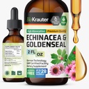 BIO KRAUTER Echinacea and Goldenseal Root Liquid Extract - Natural Immune Support - Echinacea Drops with Goldenseal - Vegan, Alcohol & Sugar Free Tinctuur - 2 Fl.Oz.