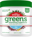 Echte Health Greens + Extra Energy Superfood Powder, Biedt een onmiddellijke energie Boost & Supports Gut Health, Vanilla Flavoured, 30 Servings