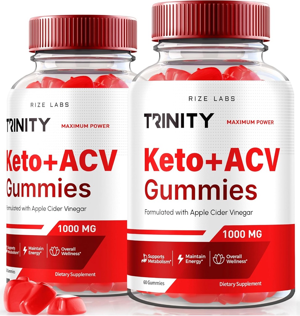 rize labs (verpakking van 2 Trinity Keto + ACV Gummies voor geavanceerde gewichtsverlies, Premium Keto Plus ACV Formule, Alle natuurlijke Apple Cider Vinegar Supplement, Gummy 500 mg Review (120 Gummies)