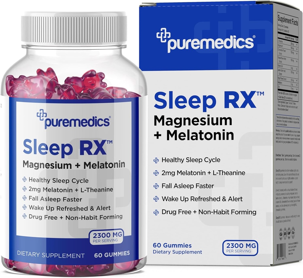 Sleep Gummy, Kalm + slaapsteun, 2 mg Melatonine, L-Theanine, Kamille, Lemon Balm, Passiebloem, Zachte slaaphulp, Aardbei 60 Graaf