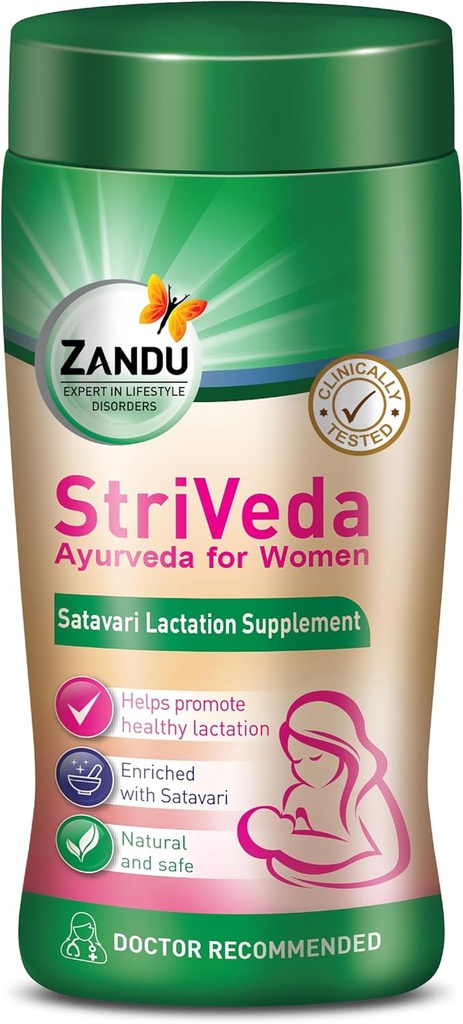 Zandu Striveda Shatavari Borstvoeding Supplement Powder, Baby voor het verhogen van de moedermelkvoorziening, 210 G, Doctor Aanbevolen, Natuurlijke en veilige