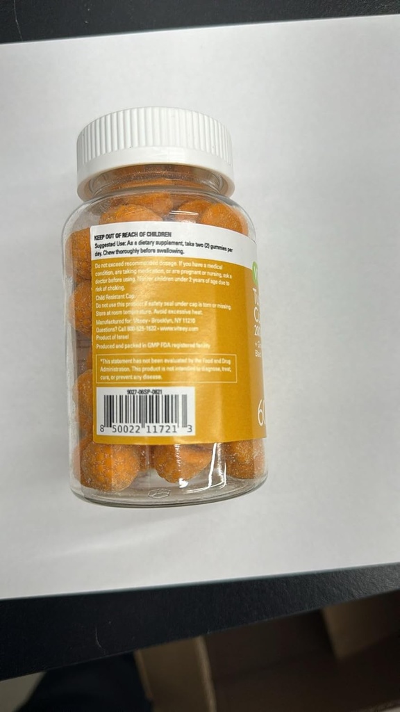 Kurkuma Curcumin Gummies met Gember & Black Pepper Herbal Supplement, 2000mg, Immune Support, gezonde huid, en Joint Health, Vegan, pectin Based, voor volwassenen en tieners-Chewable Peach Flavor
