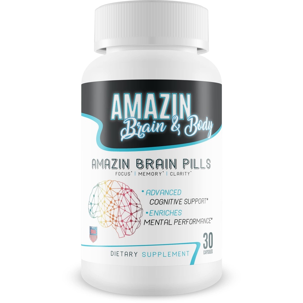 Amazin Cerveau Pills - Focus - Mémoire - Clarity - Soutien cognitif avancé - Enrichit la performance mentale - Amazin Cerveau Supplément pour Amazin Cerveau Support - Nootropics Cerveau Enhancement