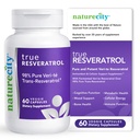 NatureCity TrueResveratrol – Supplément Resveratrol et anti-âge avec 75mg Trans-Resveratrol (98% Pure Veri-te) pour la santé cardiaque, immunitaire, osseuse et cognitive