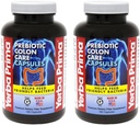 Yerba Prima Prebiotic Colon Care Capsules Dieet Fiber, 180 Tellen, (pakket van 2) - Vijf vormen van Fiber Plus FOS Prebiotica Supplement - Oplosbaar & Onoplosbaar voor Regularity & Digestieve Ondersteuning