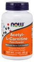 NOW voedingssupplementen, ALC (Acetyl-L-Carnitine) Poeder, hersenen en zenuwcelfunctie*, 3-Once