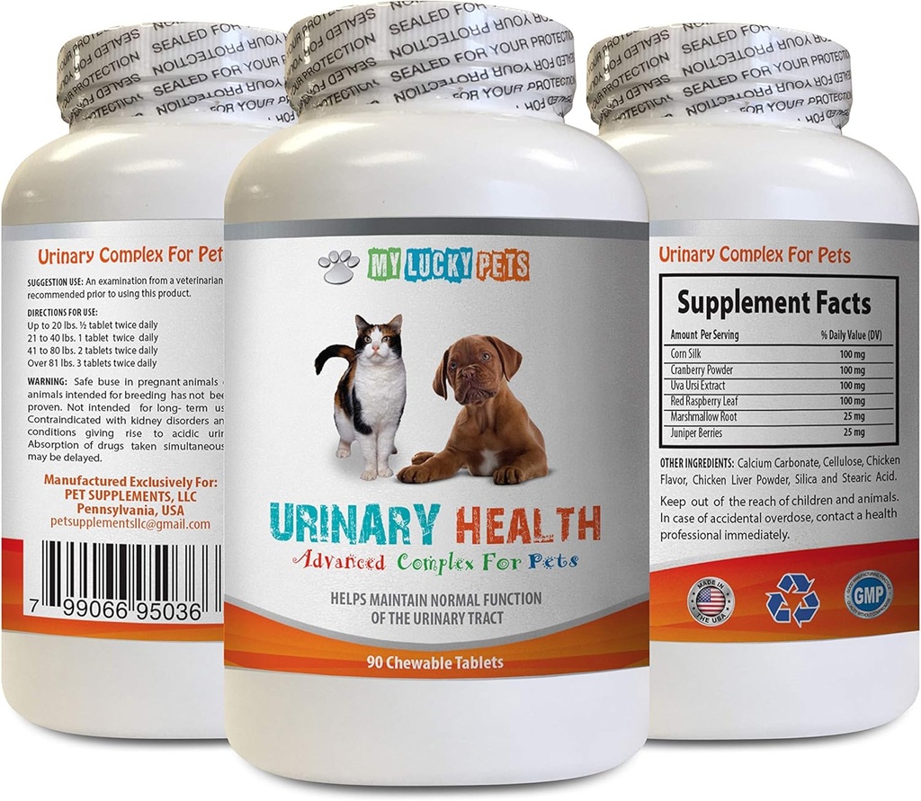 kat Urine Treats - Huisdieren Urinaire Gezondheid Complex - voor honden en katten - Advanced Bladder Ondersteuning - Cranberry voor katten - 1 Fles (90 Treats)