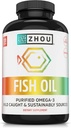 Zhou Visolie - Visoliesupplement voor vrouwen en mannen, Omega 3 vetzuur, natuurlijke bron van DHA & EPA voor volwassenen, Burpless, Pure, Hart & Gezamenlijke Gezondheid - 120 Softgels